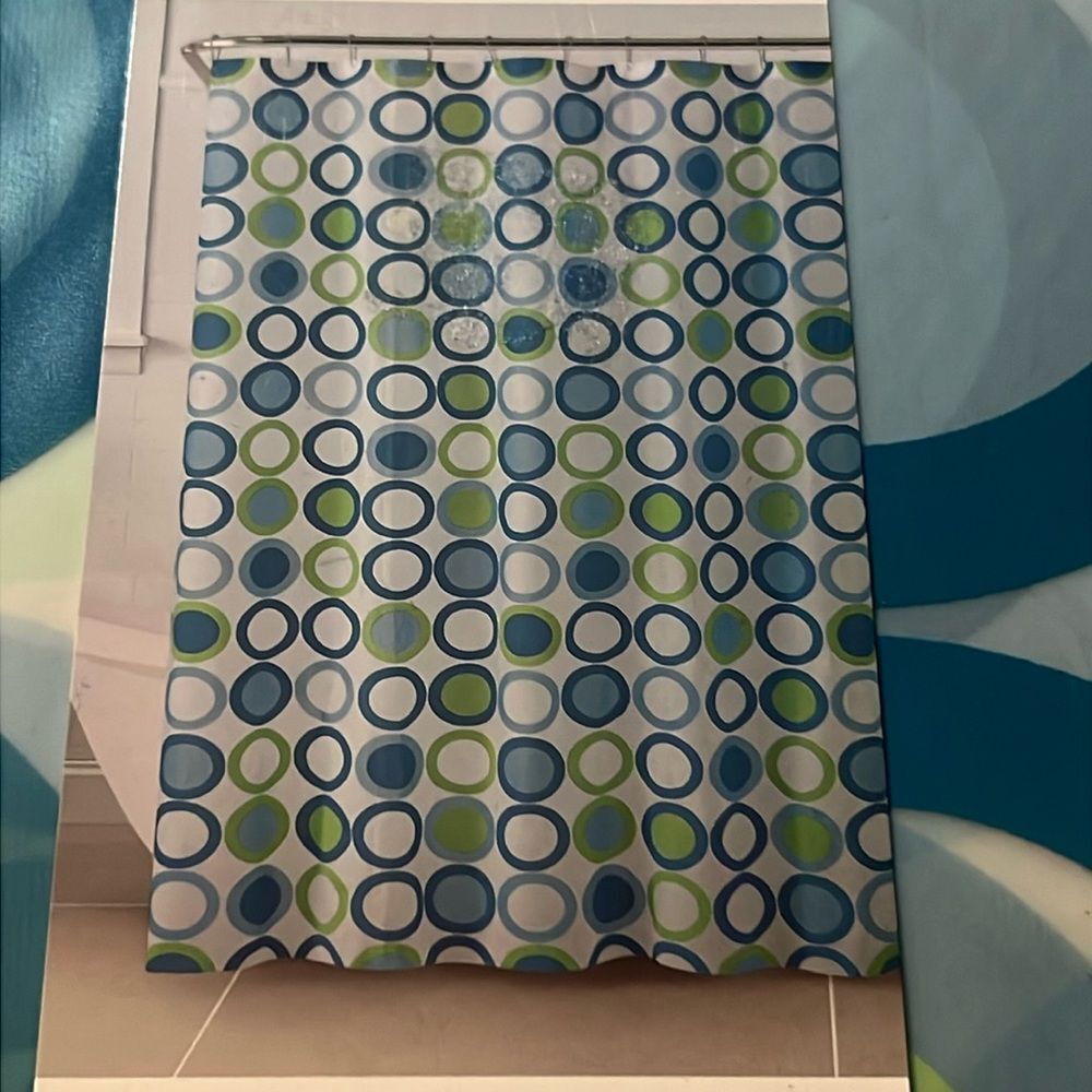 Blue Circle PEVA Shower Curtains NEW